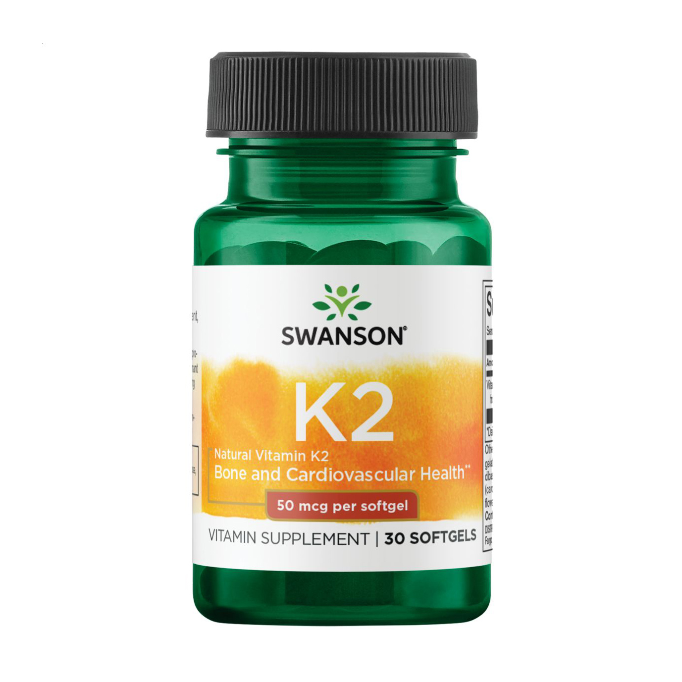 Натуральний вітамін K2 Swanson Vitamin K2 Natural 50 мгк, 30 гелевих капсул